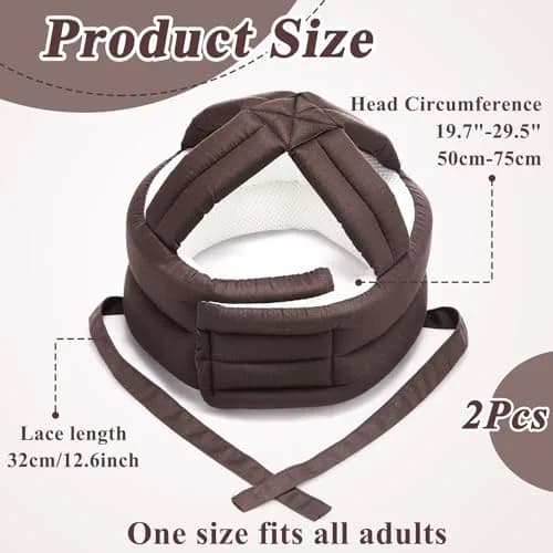 Woanger Anti Fall Elder Head Safety Helmet Coffee 2-Pack | Adjustable Fall Prevention for Seniors thumbnail 2