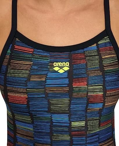 ARENA Performance Slow Motion Women's Swimsuit X Cross Back MaxLife Training Suit, Black/Turquoise Multi, US Size 32 | Chlorine-Resistant & UPF 50+ thumbnail 3