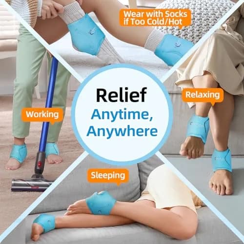 Comfytemp Ankle Ice Pack Wrap for Plantar Fasciitis, Foot Pain Relief, 2pcs | Targeted Cold Therapy for Sprains & Arthritis thumbnail 6