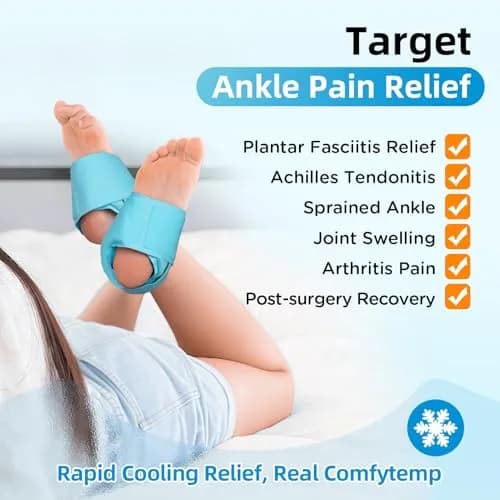 Comfytemp Ankle Ice Pack Wrap for Plantar Fasciitis, Foot Pain Relief, 2pcs | Targeted Cold Therapy for Sprains & Arthritis thumbnail 2