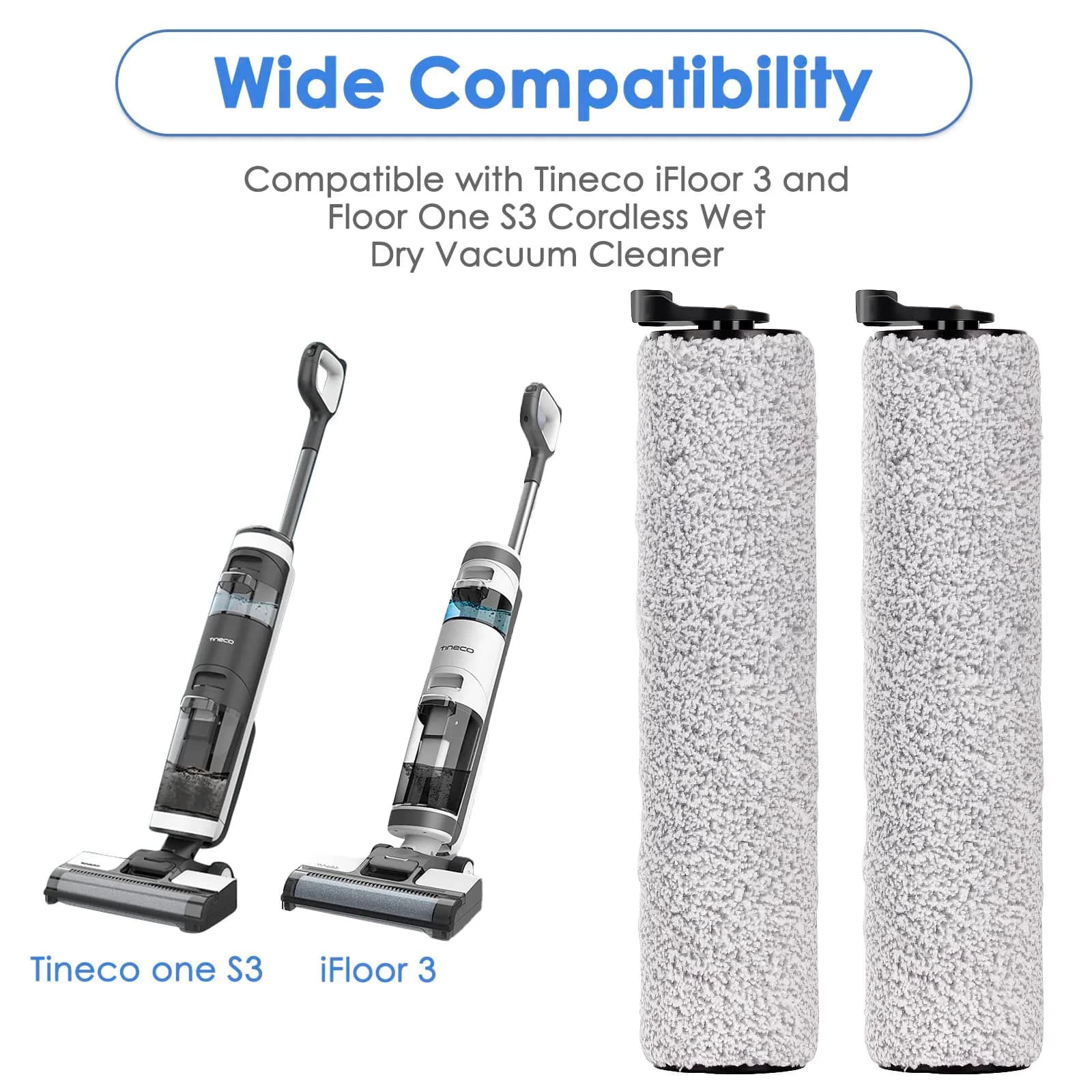MIBUMIKI 4-Piece Roller Brush Set for Tineco iFloor 3/Floor One S3/iFloor 2 - view 4