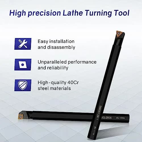 Joogto Indexable Lathe Turning Tool 21Pcs Kit 1/2'' 12mm Shank | Precision Metalworking Set for Professionals thumbnail 5