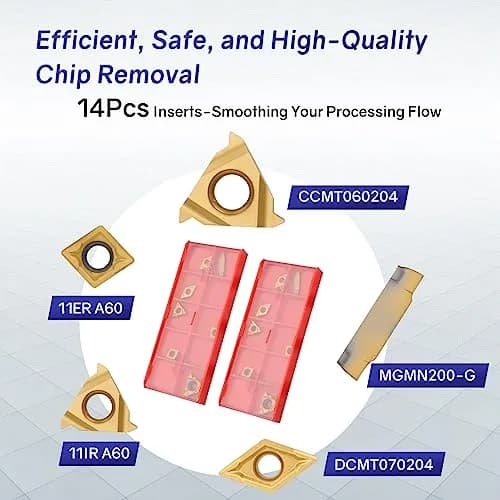 Joogto Indexable Lathe Turning Tool 21Pcs Kit 1/2'' 12mm Shank | Precision Metalworking Set for Professionals thumbnail 3