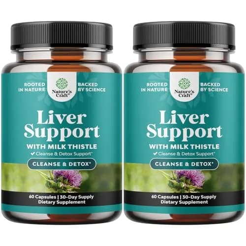 Natures Craft Liver Support Capsules with Milk Thistle & Choline | 2 Pack, 120 Capsules | Supports Liver & Detox thumbnail 1