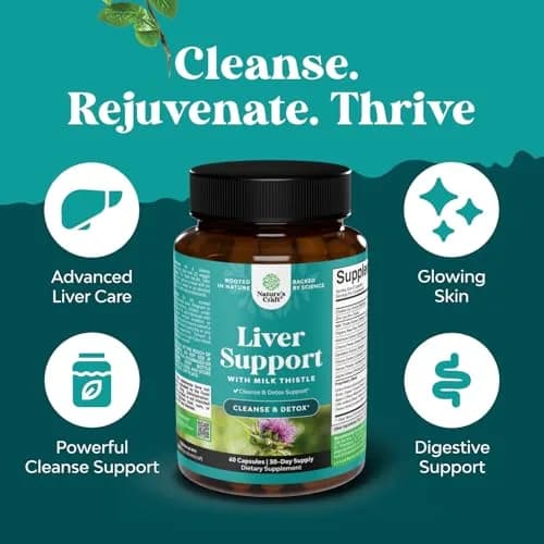 Natures Craft Liver Support Capsules with Milk Thistle & Choline | 2 Pack, 120 Capsules | Supports Liver & Detox thumbnail 2