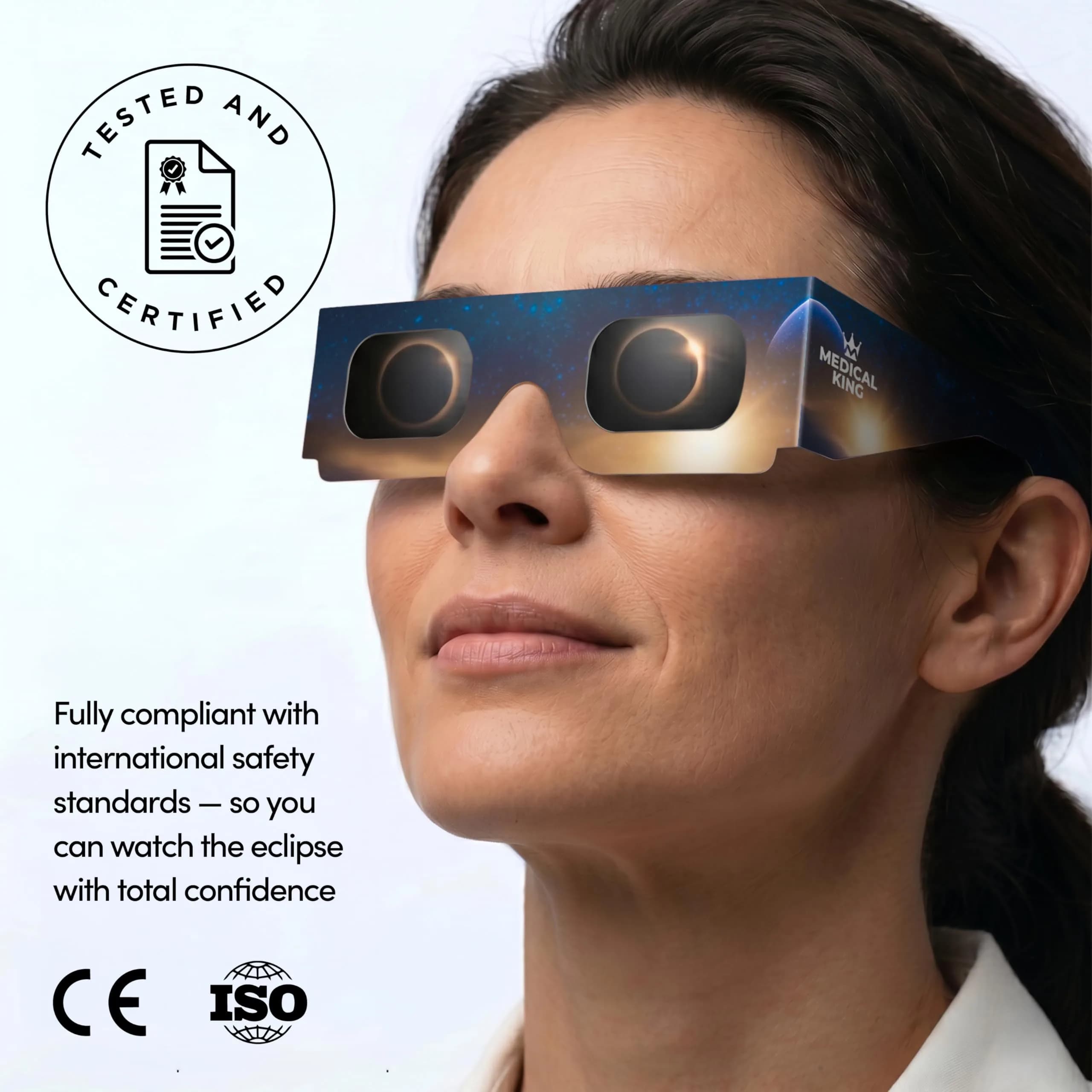 Medical king Solar Eclipse Glasses 10 Pack | ISO 12312-2 & CE Certified for Safe Solar Viewing - view 7
