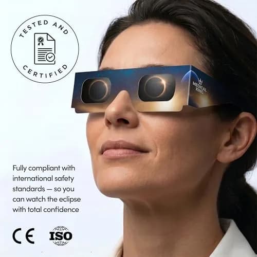 Medical king Solar Eclipse Glasses 10 Pack | ISO 12312-2 & CE Certified for Safe Solar Viewing thumbnail 7