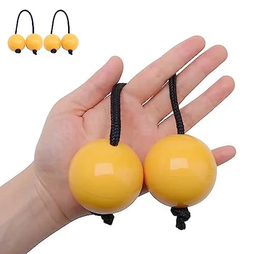 MGTECH 2 Pack Asalato Kashaka Shaker Balls | Traditional African Rhythm Instrument, Yellow thumbnail 1