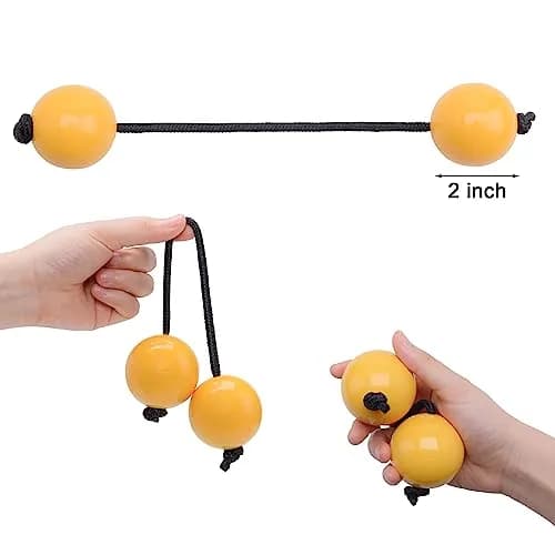 MGTECH 2 Pack Asalato Kashaka Shaker Balls | Traditional African Rhythm Instrument, Yellow thumbnail 2