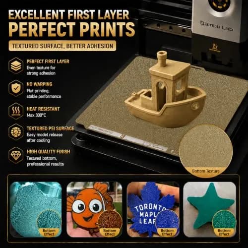 RETUXEP Dual Textured PEI Build Plate 257x257mm | For Bambu Lab X1/P1/A1 Series 3D Printers thumbnail 4