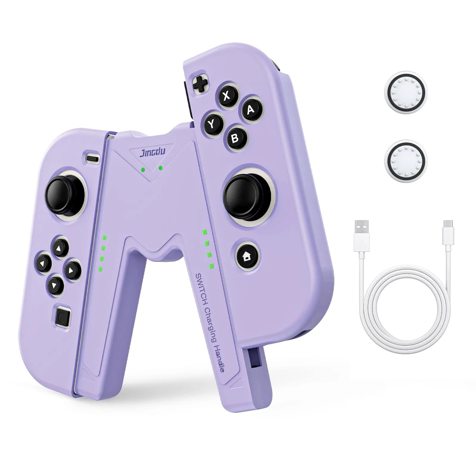 JINGDU Purple Joy-Con Charging Grip for Nintendo Switch & OLED | Play While Charging - main product image