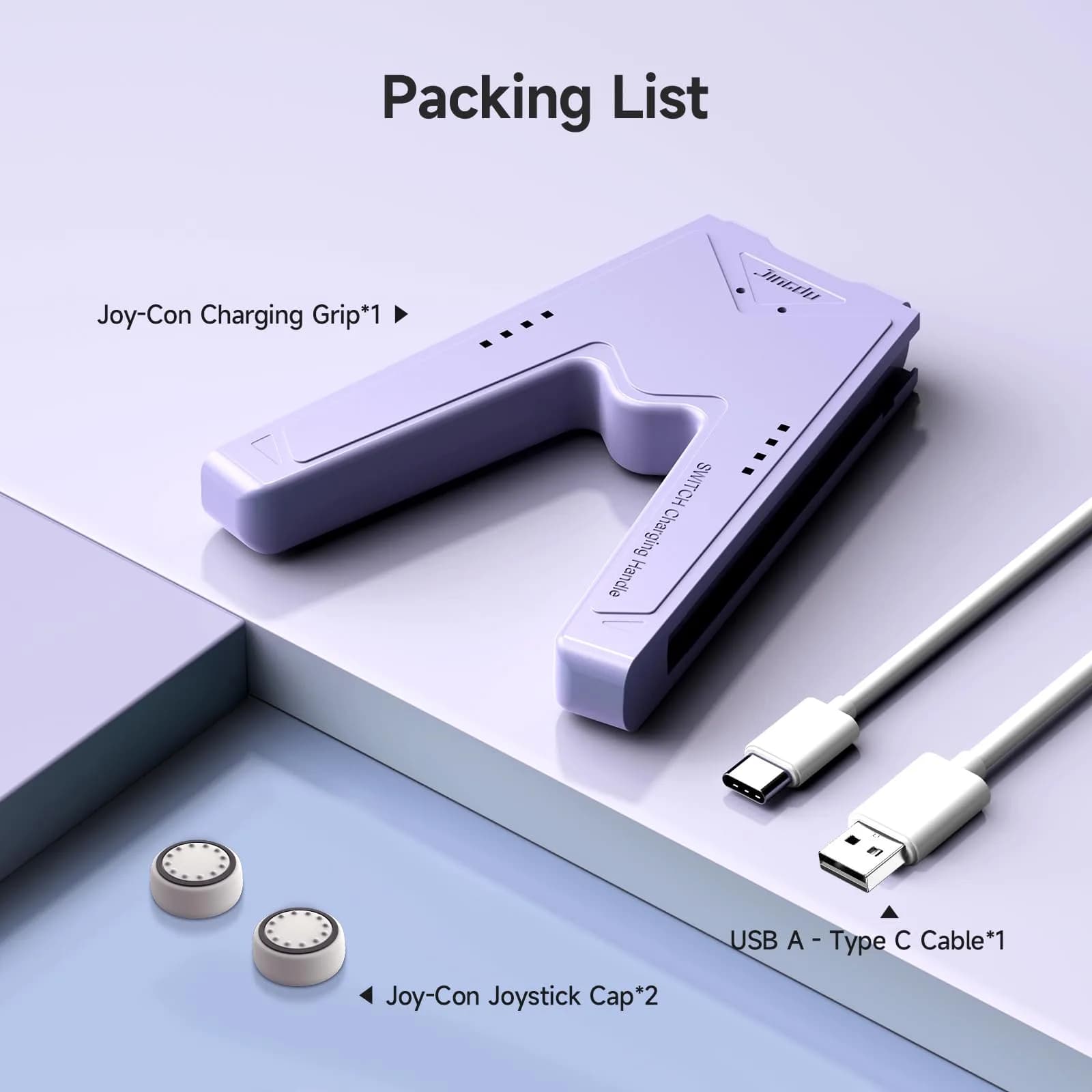 JINGDU Purple Joy-Con Charging Grip for Nintendo Switch & OLED | 45W Fast Charging - view 6