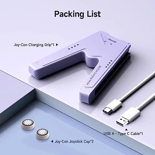 JINGDU Purple Joy-Con Charging Grip for Nintendo Switch & OLED | 45W Fast Charging thumbnail 6