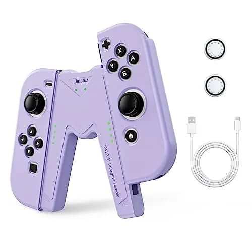 JINGDU Purple Joy-Con Charging Grip for Nintendo Switch & OLED | 45W Fast Charging thumbnail 1