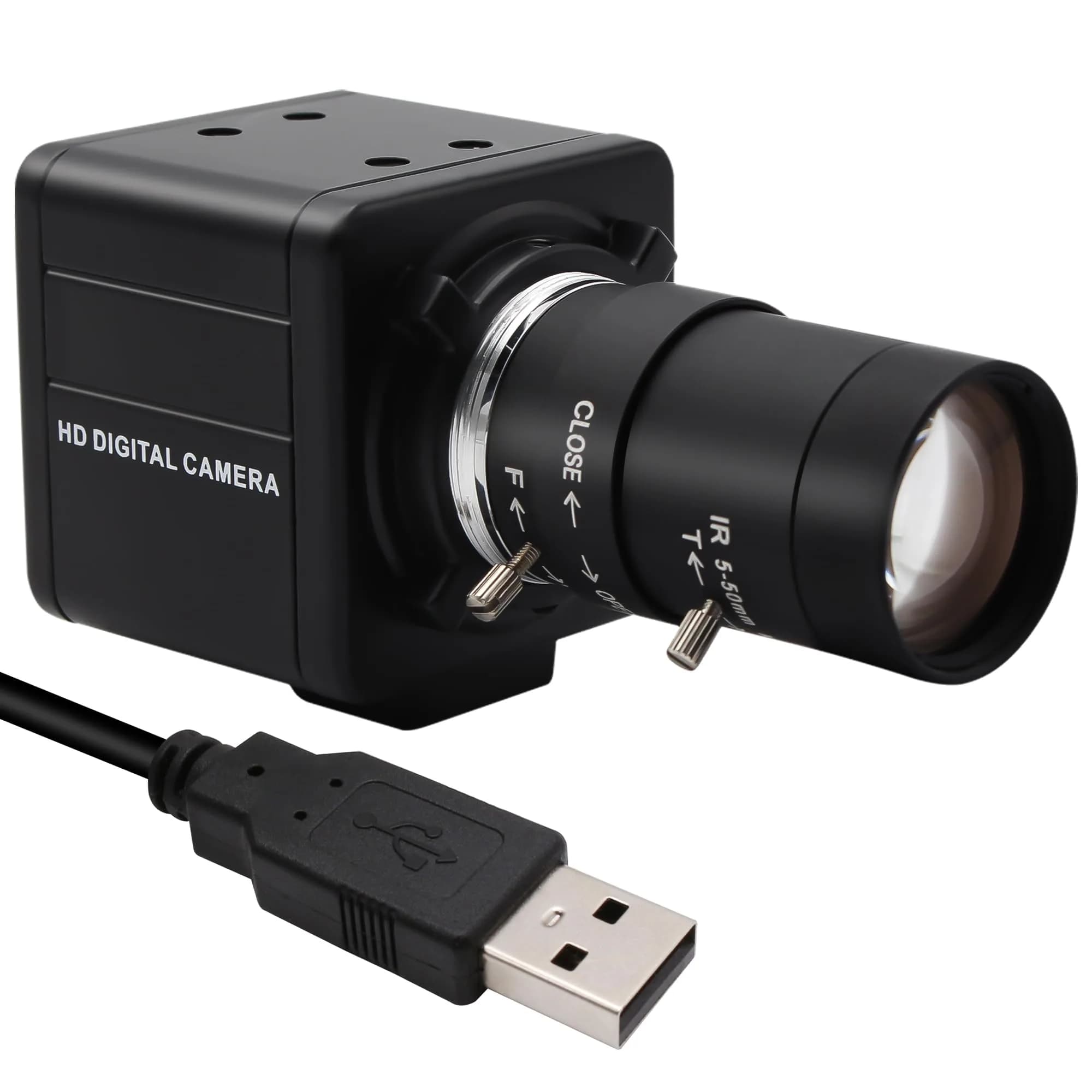 MMlove USB Camera 5MP HD Webcam 5-50mm Manual 10X Varifocus Zoom Lens | High-Resolution Video for Skype/Zoom — 5MP 10X Optical Zoom