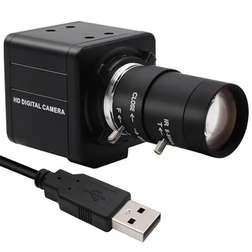MMlove USB Camera 5MP HD Webcam 5-50mm Manual 10X Varifocus Zoom Lens | High-Resolution Video for Skype/Zoom thumbnail 1