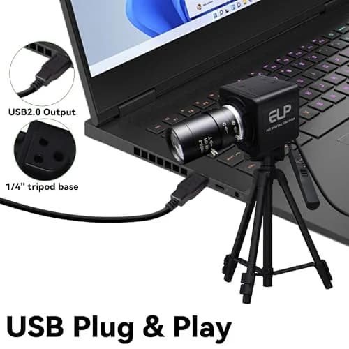 MMlove USB Camera 5MP HD Webcam 5-50mm Manual 10X Varifocus Zoom Lens | High-Resolution Video for Skype/Zoom thumbnail 5