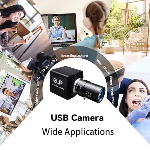 MMlove USB Camera 5MP HD Webcam 5-50mm Manual 10X Varifocus Zoom Lens | High-Resolution Video for Skype/Zoom thumbnail 6