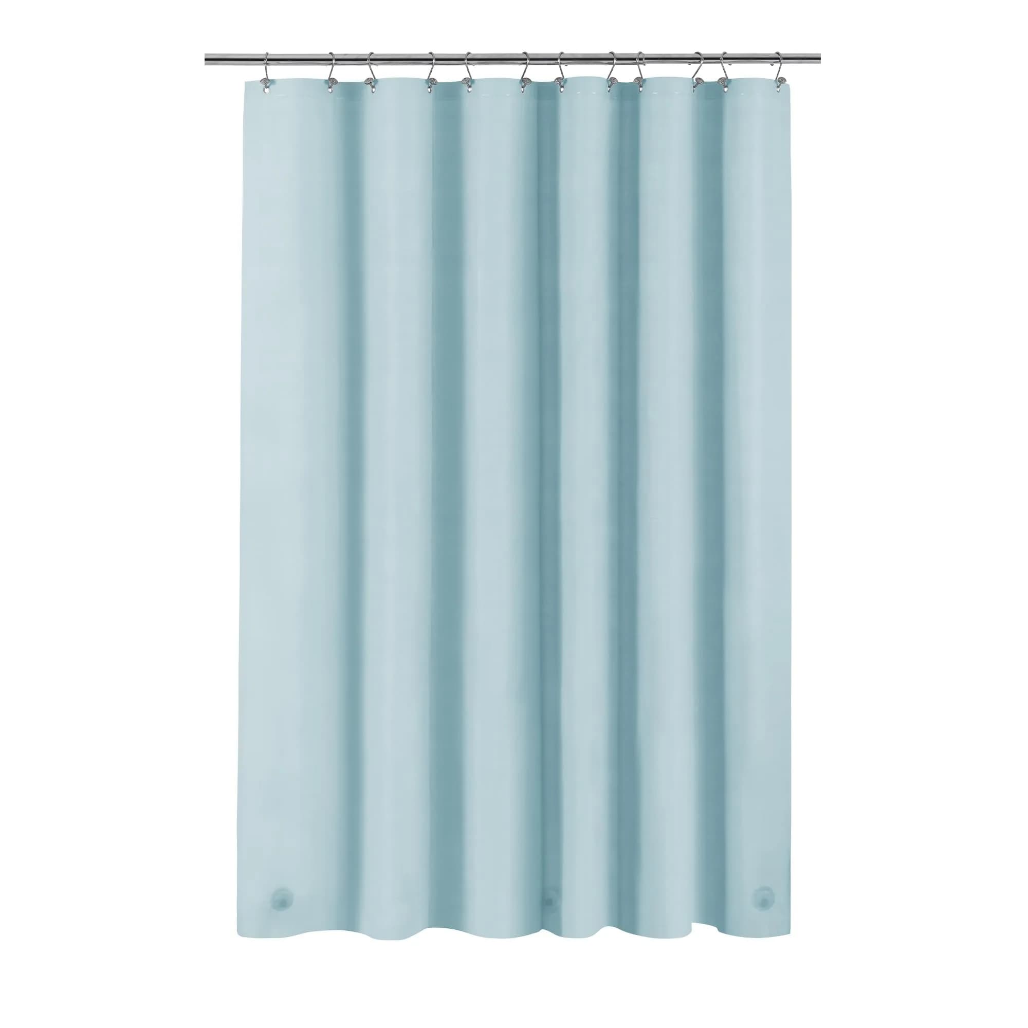 Barossa Design Shower Curtain Liner Light Blue | Waterproof, Durable & PVC-Free (72" x 72")