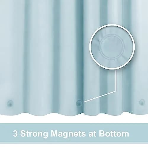Barossa Design Shower Curtain Liner Light Blue | Waterproof, Durable & PVC-Free (72" x 72") thumbnail 2