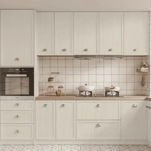 TANONE Grasscloth Peel and Stick Wallpaper 45cm x 25.5m (17.7" x 984") | Beige Grey Silver Textured Vinyl thumbnail 4