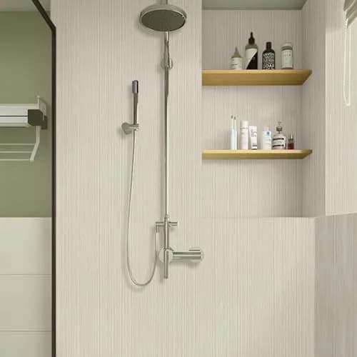 TANONE Grasscloth Peel and Stick Wallpaper 45cm x 25.5m (17.7" x 984") | Beige Grey Silver Textured Vinyl thumbnail 7