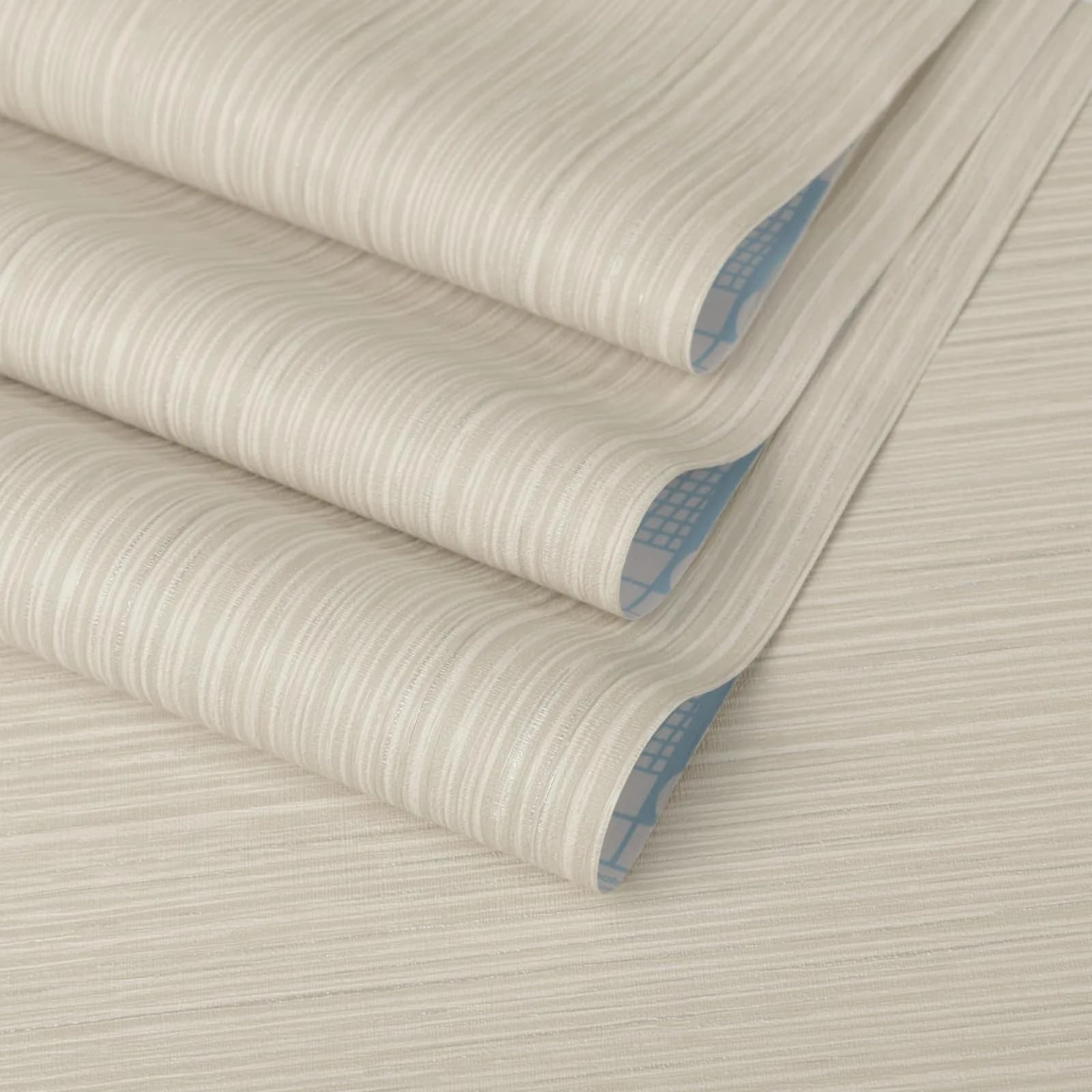 TANONE Grasscloth Peel and Stick Wallpaper 45cm x 25.5m (17.7" x 984") | Beige Grey Silver Textured Vinyl - main product image