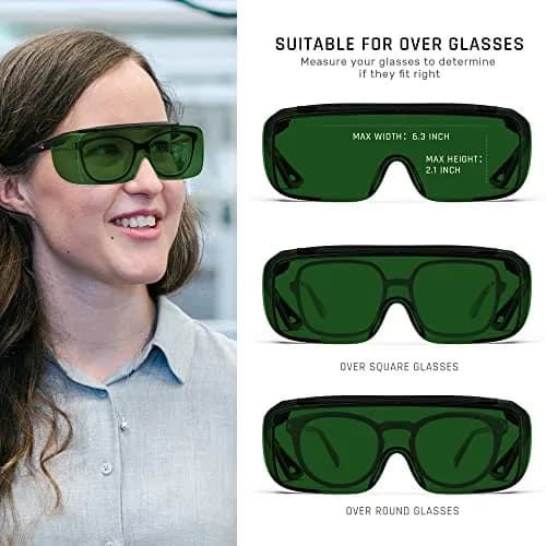 MEIGIX Laser Safety Glasses Over Glasses, IPL 200nm-2000nm Eye Protection Goggles with Anti-Fog Coating | ANSI Z136.1 Certified thumbnail 2