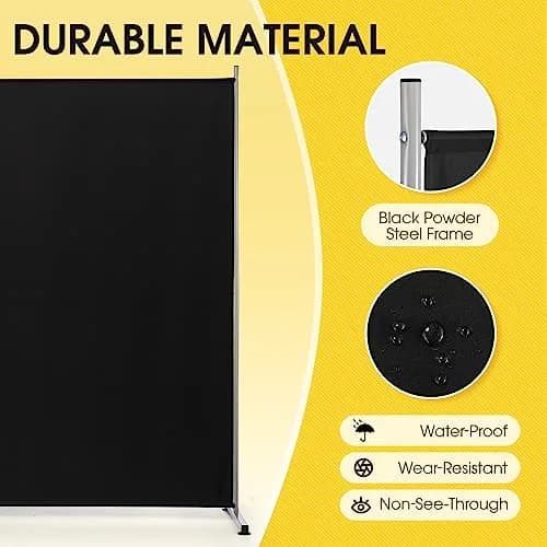 RANTILA Single Panel Room Divider 180cm (71'') | Freestanding Privacy Screen for Office, Bedroom, Living Room thumbnail 5