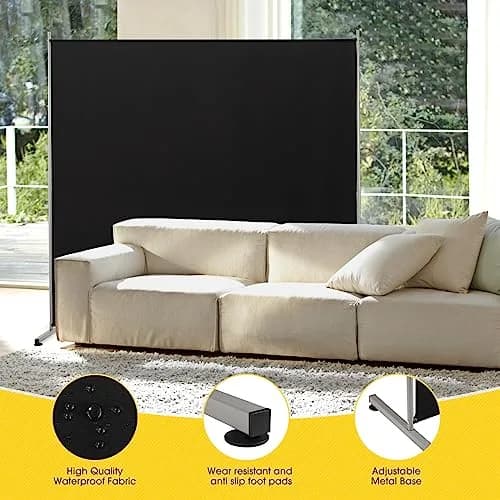 RANTILA Single Panel Room Divider 180cm (71'') | Freestanding Privacy Screen for Office, Bedroom, Living Room thumbnail 3