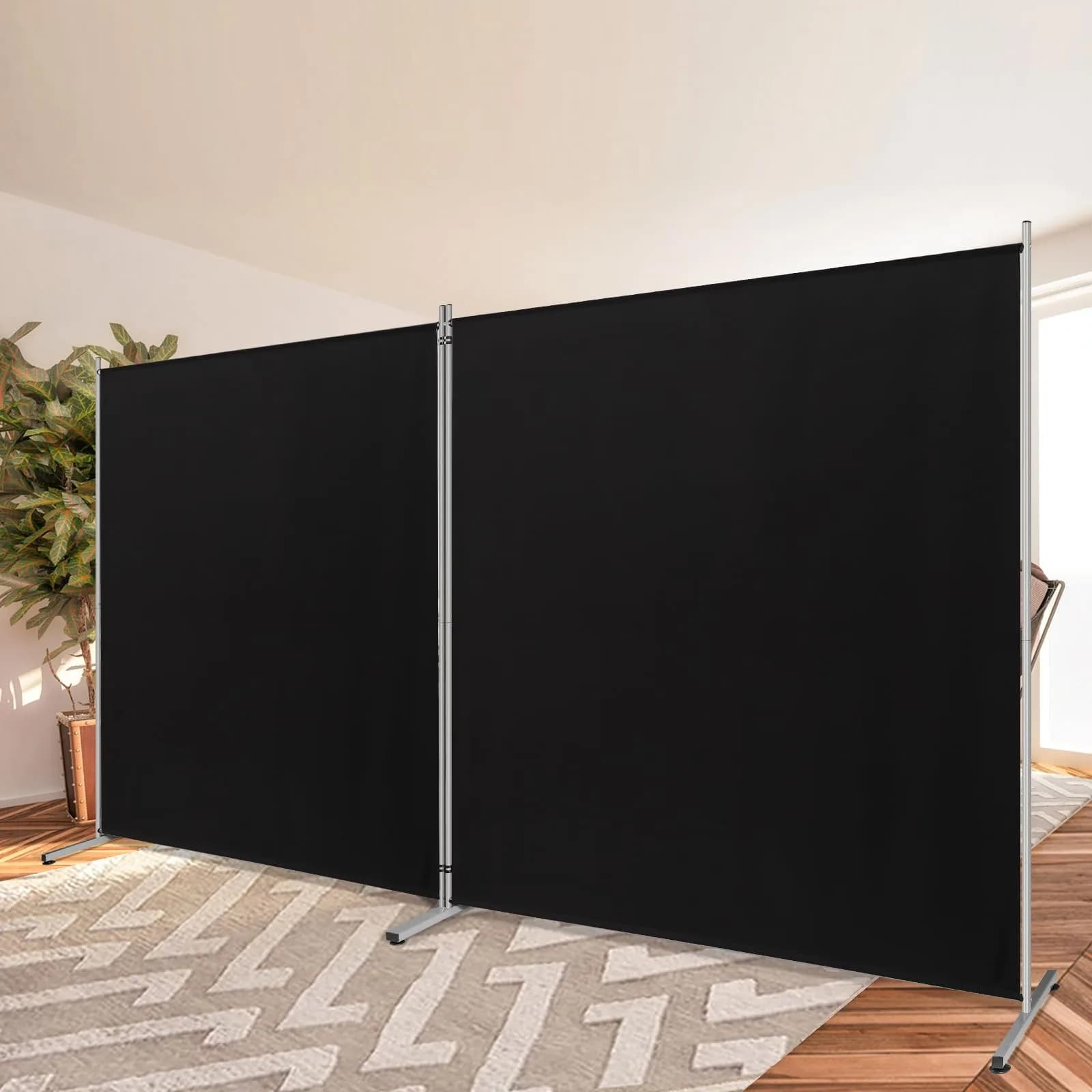 Rantila 2-Panel Room Divider 366cm (142" W x 71" H) | Freestanding Privacy Screen for Bedroom, Office, Study