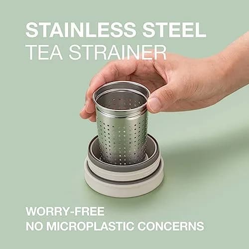 LocknLock Metro Tea Mug Mint 400ml (13oz) | Double Wall Stainless Steel Insulated Tumbler with Tea Infuser thumbnail 4