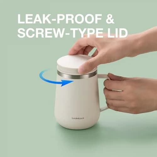 LocknLock Metro Tea Mug Mint 400ml (13oz) | Double Wall Stainless Steel Insulated Tumbler with Tea Infuser thumbnail 5