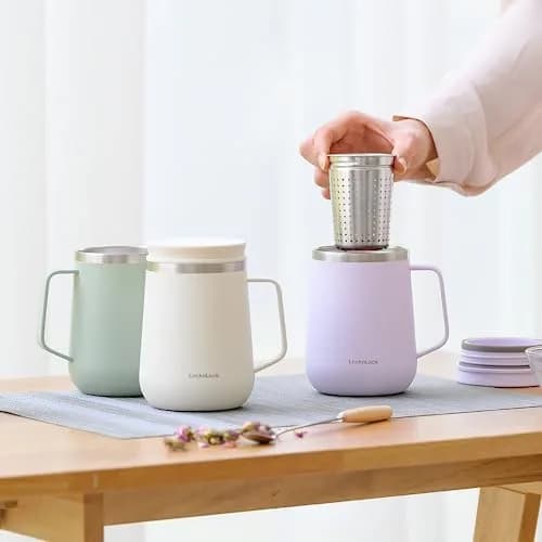 LocknLock Metro Tea Mug Mint 400ml (13oz) | Double Wall Stainless Steel Insulated Tumbler with Tea Infuser thumbnail 9