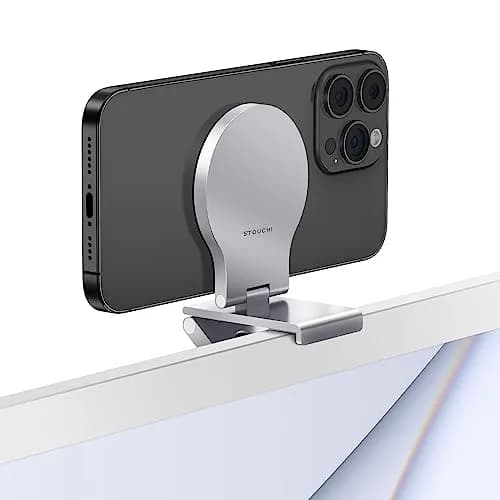 Stouchi Mag-Safe Continuity Camera Mount for Desktop Monitor & iMac | Silver (0.1 kg) thumbnail 1