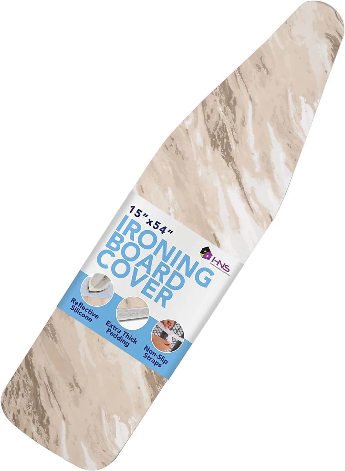 HOLDN’ STORAGE Ironing Board Cover 15 x 54 | Scorch-Resistant, Silicone Coated, Easy Fit, Durable Padding — Beige Ironing Board Cover