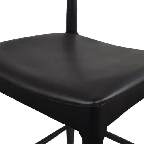 2xhome Elbow Countertop Height Bar Stool Wood Frame Dark PU Leather | Mid Century Modern Style thumbnail 8
