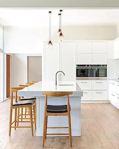 2xhome Elbow Countertop Height Bar Stool Wood Frame Light Natural | Mid-Century Modern Comfort thumbnail 4