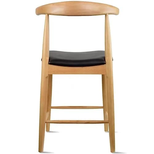 2xhome Elbow Countertop Height Bar Stool Wood Frame Light Natural | Mid-Century Modern Comfort thumbnail 7
