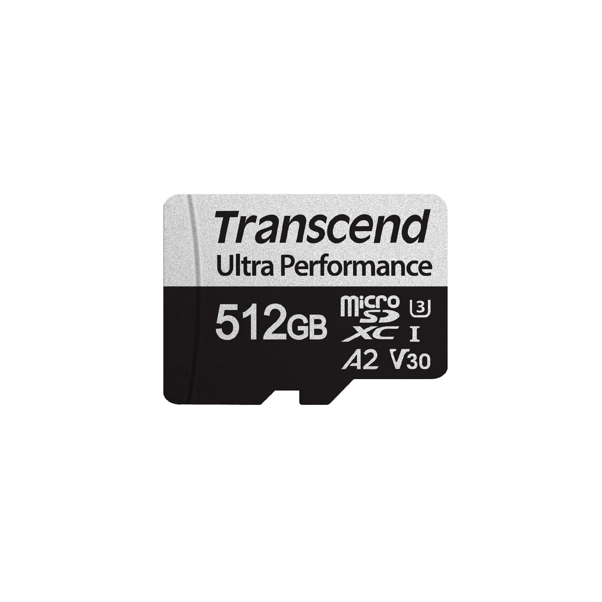 Transcend 512GB microSDXC UHS-I U3 Memory Card with Adapter, 160MB/s Read Speed - main product image