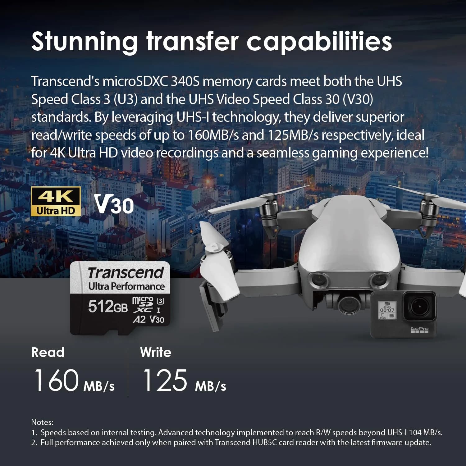Transcend 512GB microSDXC UHS-I U3 Memory Card with Adapter, 160MB/s Read Speed - view 3