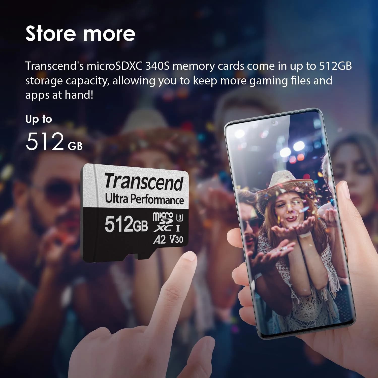 Transcend 512GB microSDXC UHS-I U3 Memory Card with Adapter, 160MB/s Read Speed - view 4