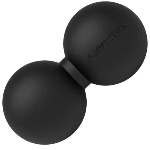 ANVICTOX Peanut Massage Ball,Double Lacrosse Ball for Neck Sore Muscles,Medium Density Myofascial Release Massager Ball for Deep-Tissue Massage Muscle Knots Yoga Therapy(Black) | Portable Deep Tissue Relief thumbnail 1