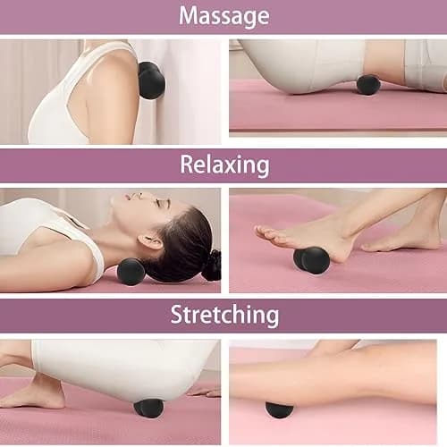 ANVICTOX Peanut Massage Ball,Double Lacrosse Ball for Neck Sore Muscles,Medium Density Myofascial Release Massager Ball for Deep-Tissue Massage Muscle Knots Yoga Therapy(Black) | Portable Deep Tissue Relief thumbnail 4