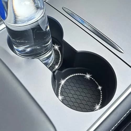 NBTEPEM Bling Car Cup Holder Coasters 4 pcs (2.75 inch) | Crystal Rhinestone Automotive Interior Accessories for Women thumbnail 4