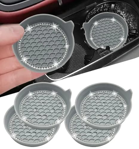 NBTEPEM Bling Car Cup Holder Coasters 4 pcs (2.75 inch) | Crystal Rhinestone Automotive Interior Accessories for Women thumbnail 1