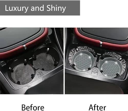 NBTEPEM Bling Car Cup Holder Coasters 4 pcs (2.75 inch) | Crystal Rhinestone Automotive Interior Accessories for Women thumbnail 3