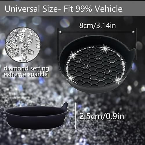 NBTEPEM Bling Car Cup Holder Coasters 7cm (2.75 inch) | 4-Piece Set for Universal Fit thumbnail 2