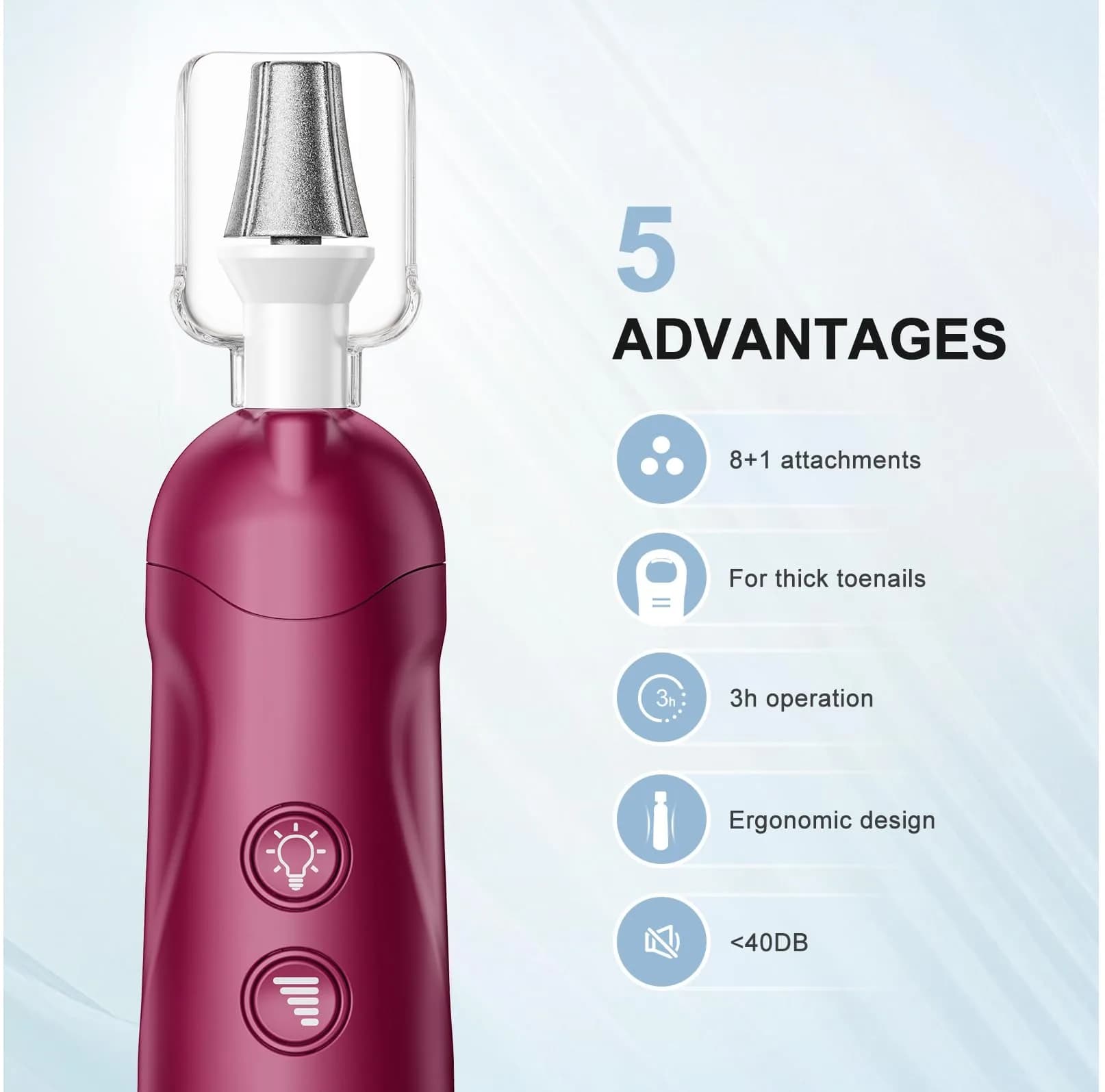 COSLUS C43 Red Professional Manicure Pedicure Kit with Standard Grinder Multi-Accessory Set - view 2