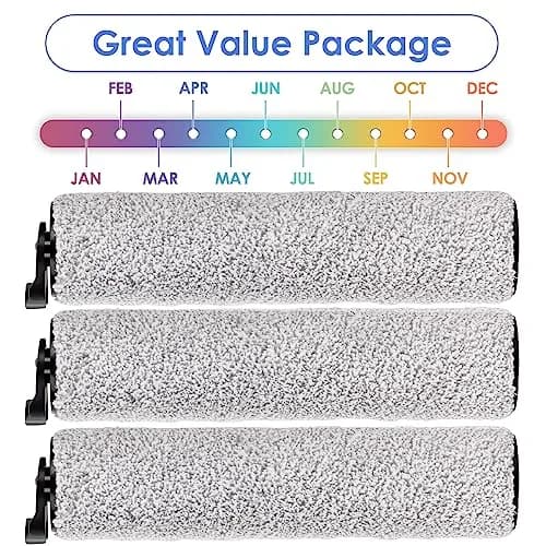 MIBUMIKI Replacement Brush Rollers for Tineco iFloor 3/Floor One S3/iFloor 2 Wet Dry Vacuum Cleaner | 3-Pack Soft Microfiber Flannelette thumbnail 4
